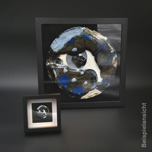 Rundbild im Set mit Druck Schwarz Blau Grau