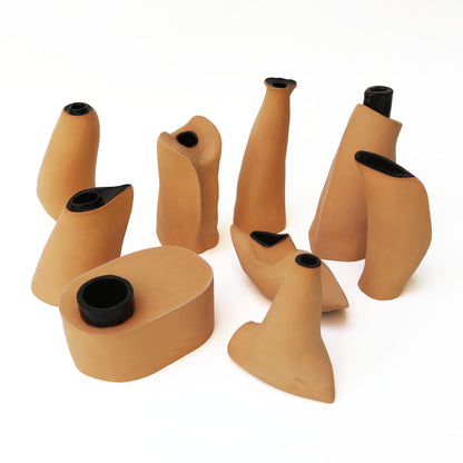 Vase natur/schwarz 01