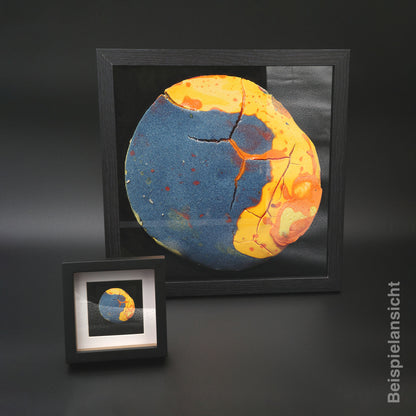 Rundbild im Set mit Druck Orange Blau