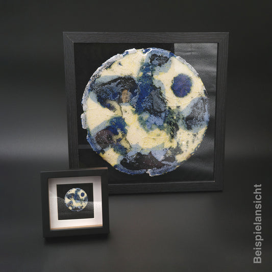 Rundbild im Set mit Druck Schwarz Blau Grau Beige