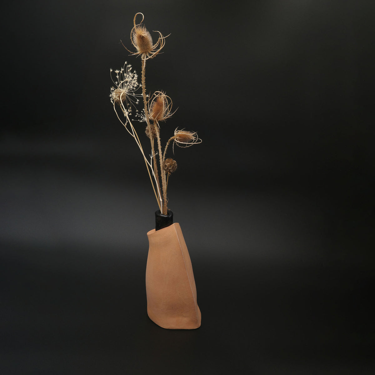 Vase natur/schwarz 03