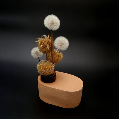 Vase natur/schwarz 02