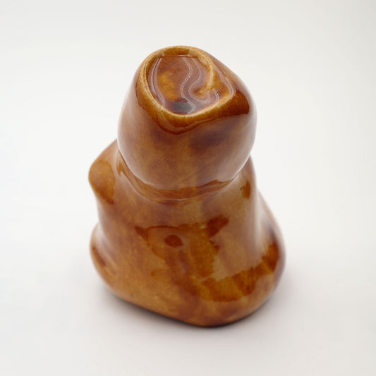 Anthropomorphe Form goldbraun und glänzend